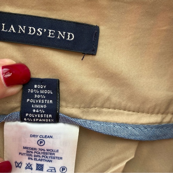 Lands End A-line skirt with wide waistband, wool blend plaid pattern, lined - Picture 9 of 11